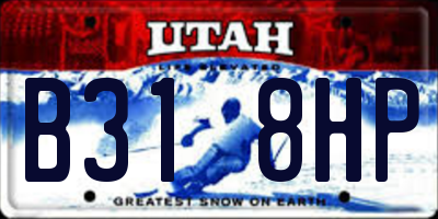 UT license plate B318HP