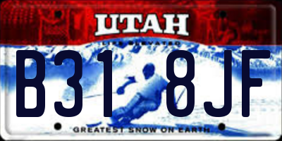 UT license plate B318JF