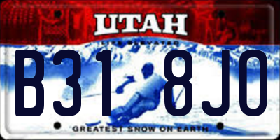 UT license plate B318JO