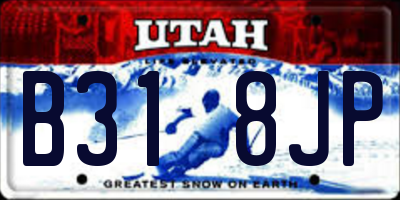 UT license plate B318JP