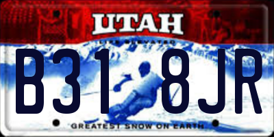 UT license plate B318JR