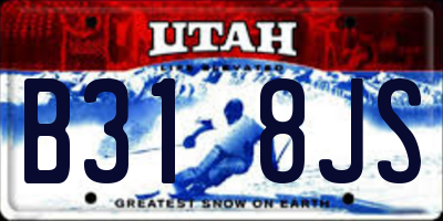 UT license plate B318JS