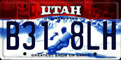 UT license plate B318LH