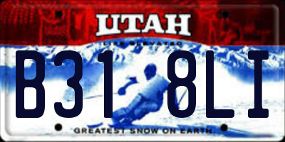 UT license plate B318LI