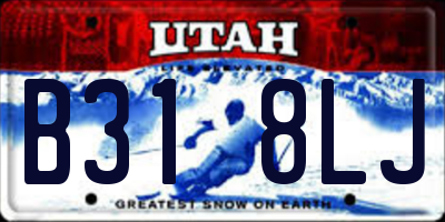 UT license plate B318LJ