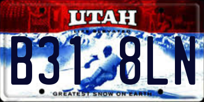 UT license plate B318LN