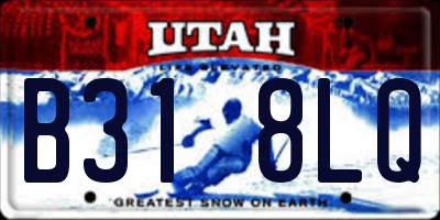 UT license plate B318LQ