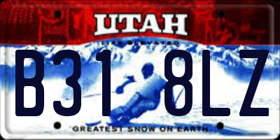 UT license plate B318LZ