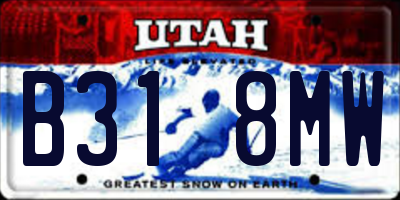 UT license plate B318MW