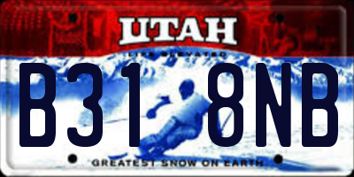 UT license plate B318NB