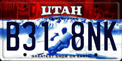 UT license plate B318NK