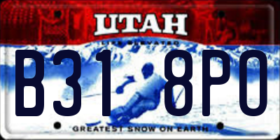 UT license plate B318PO