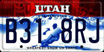 UT license plate B318RJ