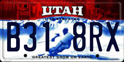UT license plate B318RX