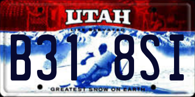UT license plate B318SI