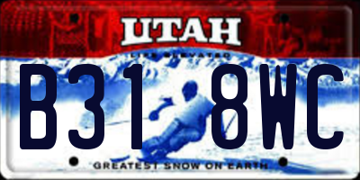 UT license plate B318WC