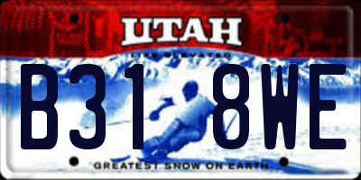 UT license plate B318WE