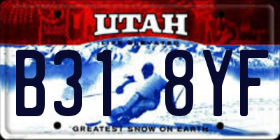 UT license plate B318YF