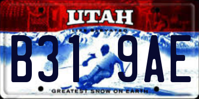 UT license plate B319AE