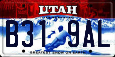 UT license plate B319AL
