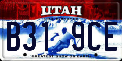 UT license plate B319CE