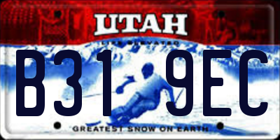 UT license plate B319EC
