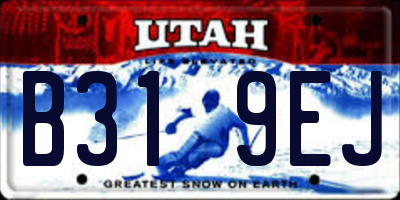 UT license plate B319EJ