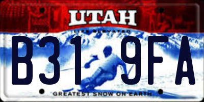 UT license plate B319FA