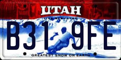 UT license plate B319FE