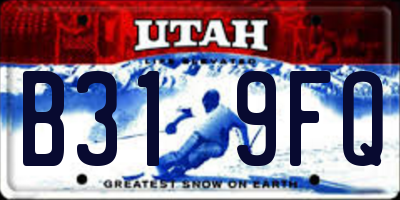 UT license plate B319FQ