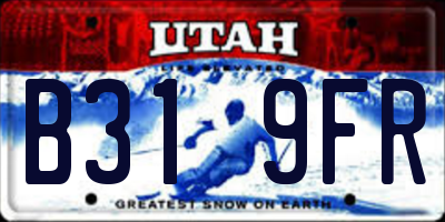 UT license plate B319FR