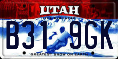 UT license plate B319GK