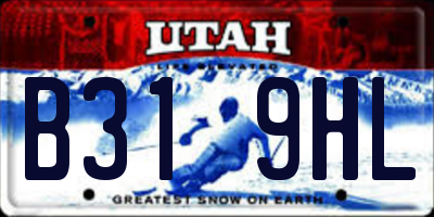 UT license plate B319HL