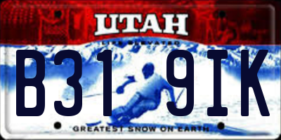 UT license plate B319IK