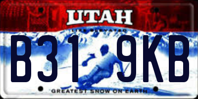 UT license plate B319KB