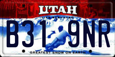 UT license plate B319NR