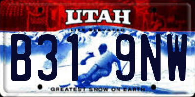 UT license plate B319NW