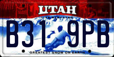 UT license plate B319PB