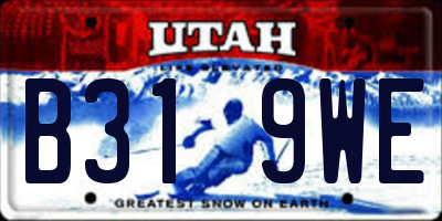 UT license plate B319WE