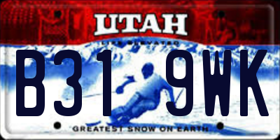 UT license plate B319WK