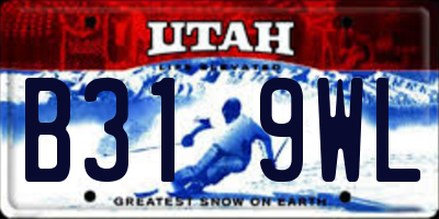 UT license plate B319WL