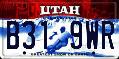 UT license plate B319WR