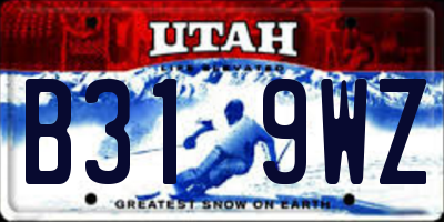 UT license plate B319WZ