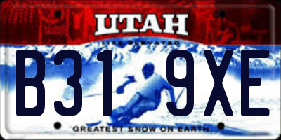 UT license plate B319XE