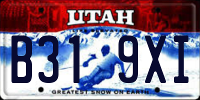UT license plate B319XI