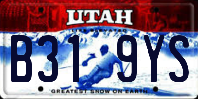 UT license plate B319YS