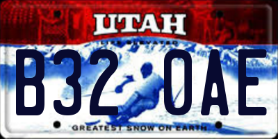 UT license plate B320AE