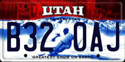 UT license plate B320AJ