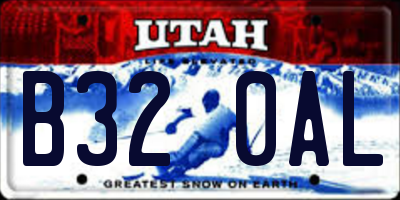 UT license plate B320AL