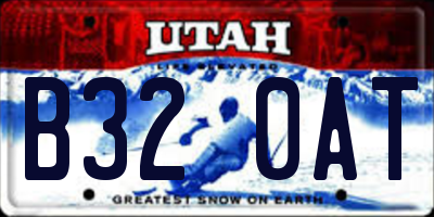 UT license plate B320AT